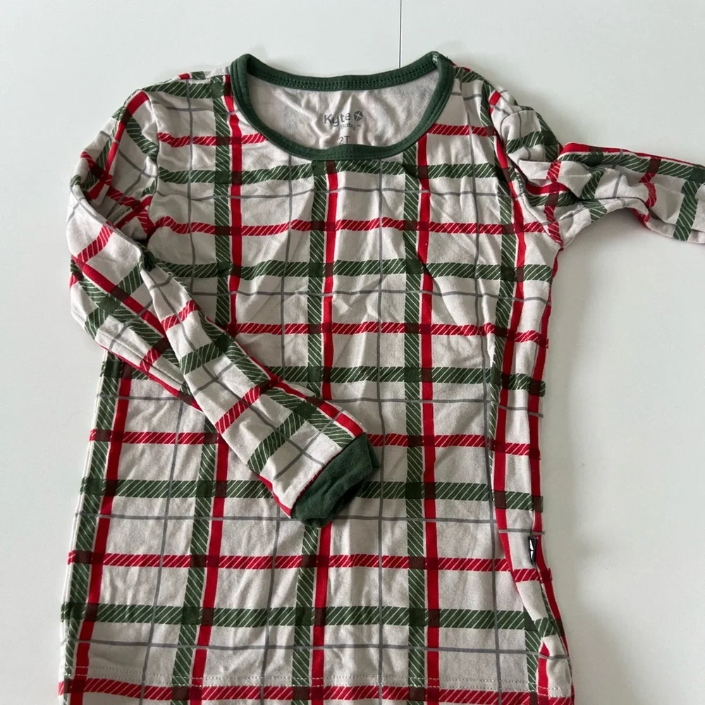 Kyte Baby Christmas Plaid Long sleeve and Pant Pajama Set 2T
